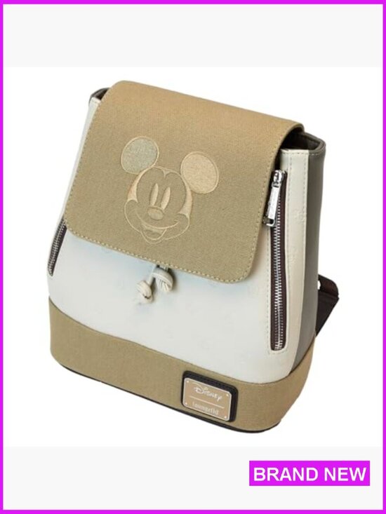 Canvas Mini Backpack Casual Daypack Adjustable Straps Disney Character Print main image 5